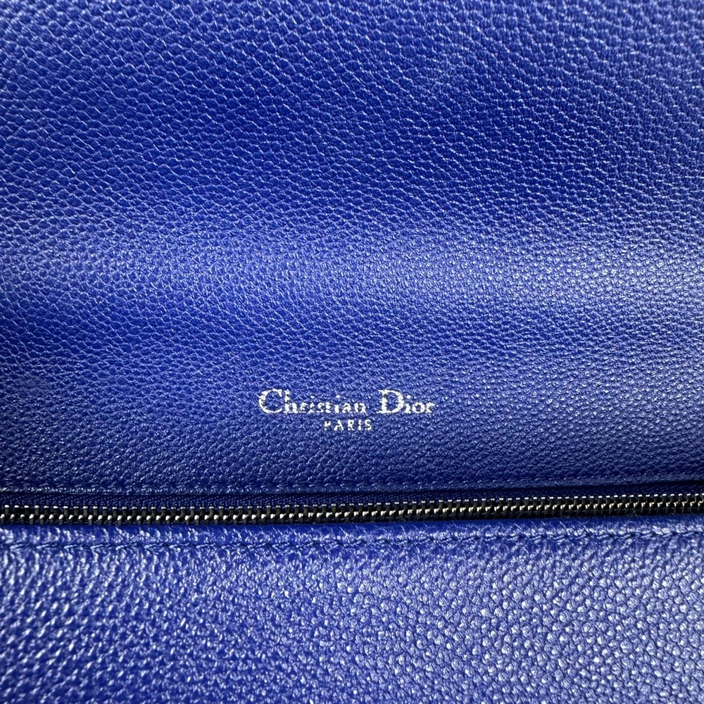 Christian Dior Grained Calfskin Medium Diorama Bag - Royal Blue Silver Hardware - Picture 7 of 12